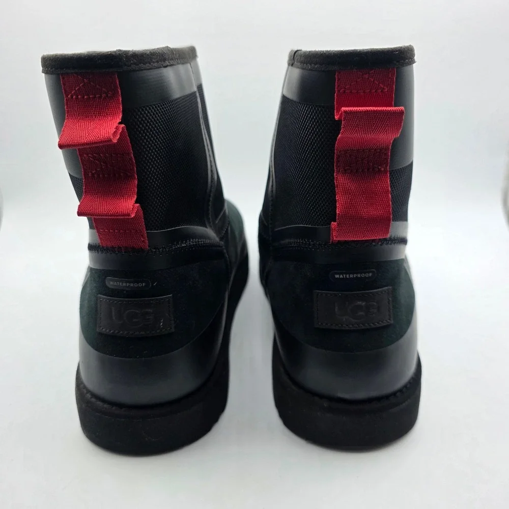 UGG Classic Short Tech Mini Ankle Boots Mens 13 Black Waterproof Suede Nylon